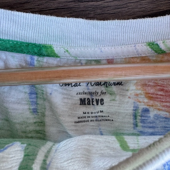 Anthropologie Sonal Nathwani for Maeve Long-Sleeve Printed Tee size Medium - Picture 7 of 9